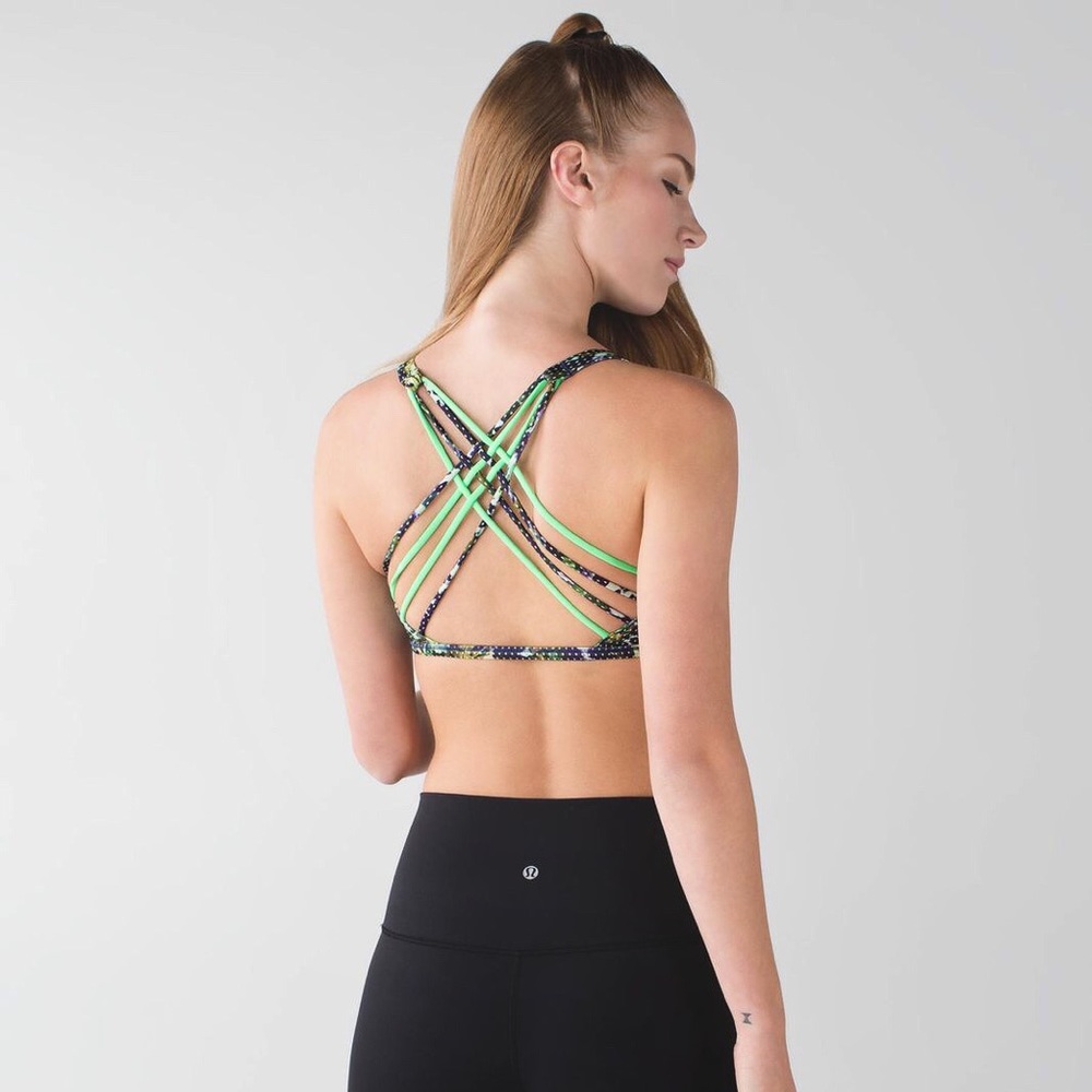 Lululemon Floral Pistachio Free To Be Wild Bra